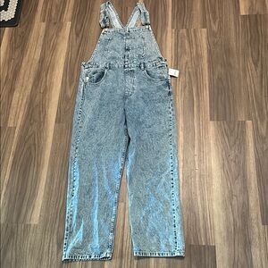 Free People Blue Denim Overalls